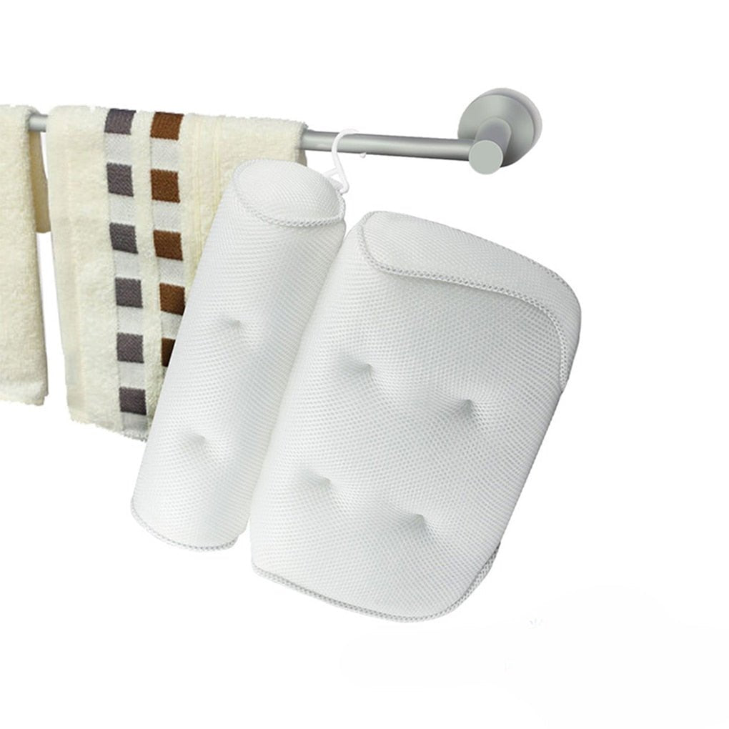 Bath Pillow Ergonomic Neck Support Quick-Dry 3D Mesh
