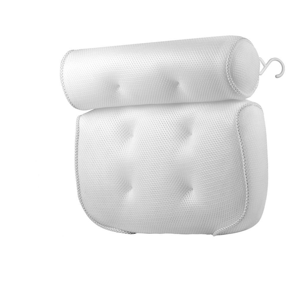 Bath Pillow Ergonomic Neck Support Quick-Dry 3D Mesh