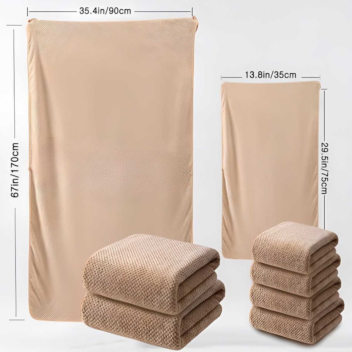 Bath Towel Set Microfiber Ultra-Absorbent Set of 6