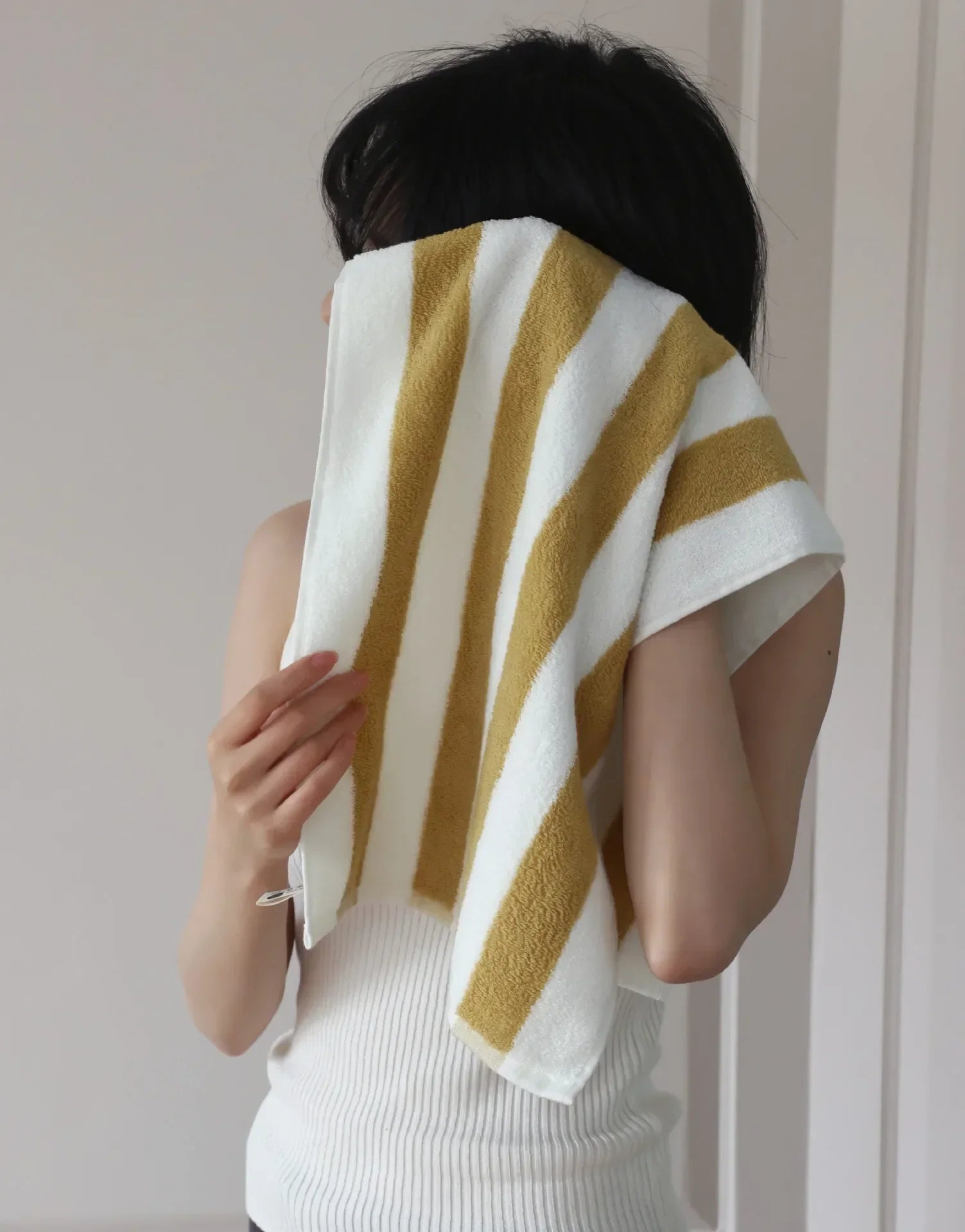 Bath Towel Striped Yarn-Dyed Jacquard Combed Cotton