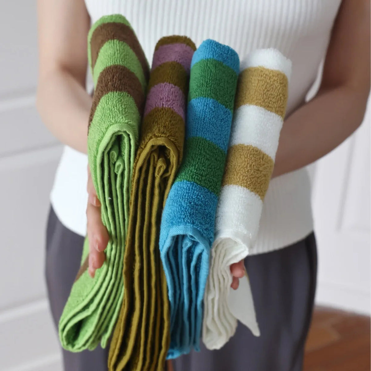 Bath Towel Striped Yarn-Dyed Jacquard Combed Cotton