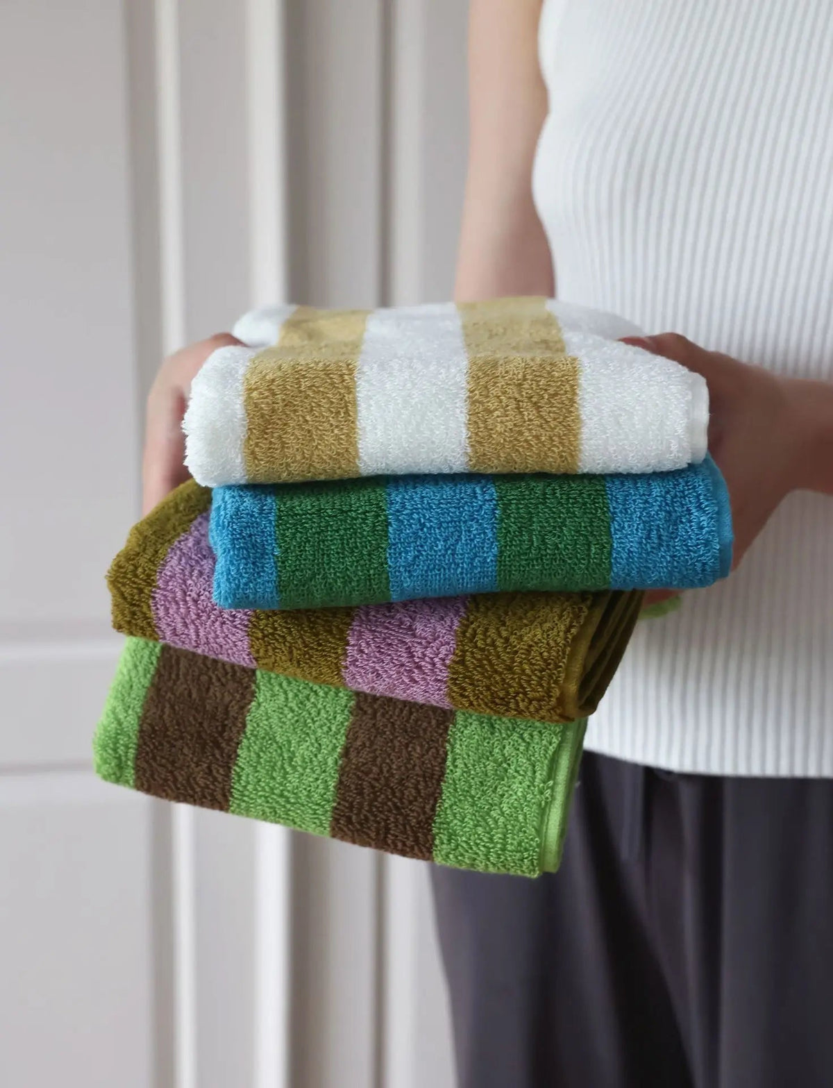 Bath Towel Striped Yarn-Dyed Jacquard Combed Cotton