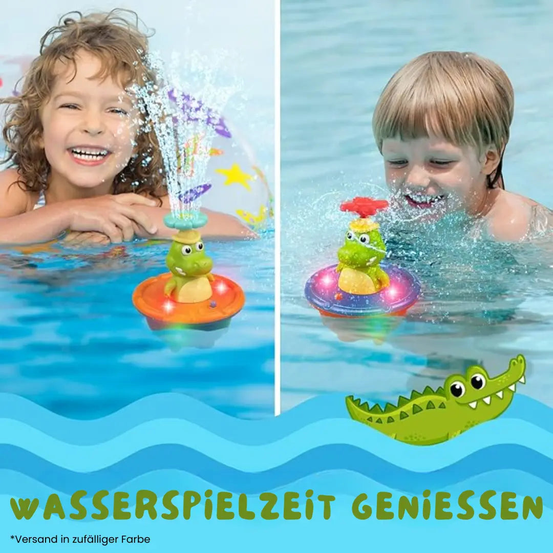 Bath Toy Crocodile Water-Activated LED Six Interchangeable Nozzles