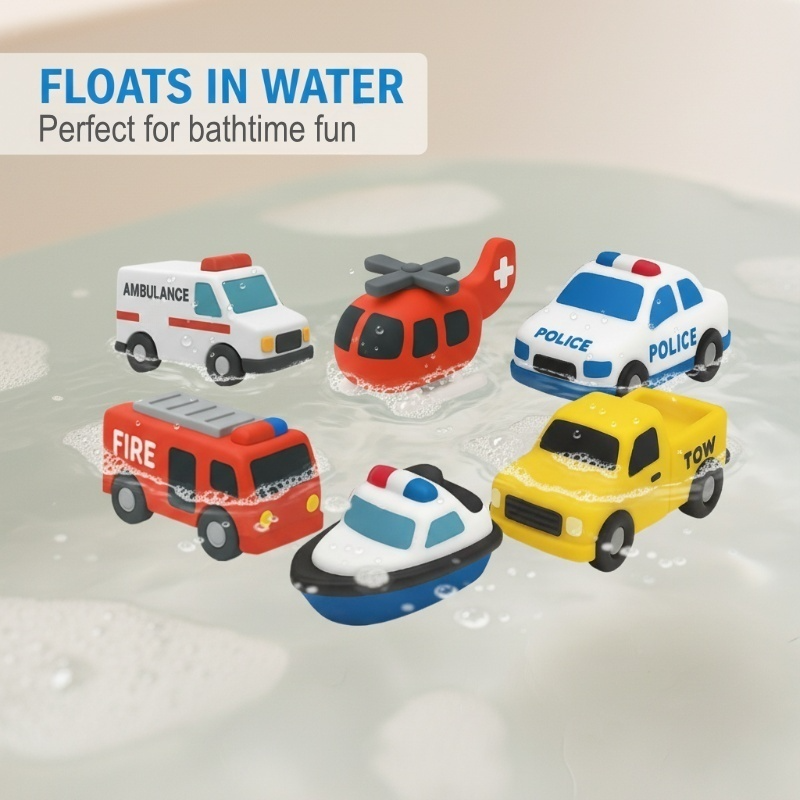 Bath Toys Floating Silicone BPA-Free Set of 6