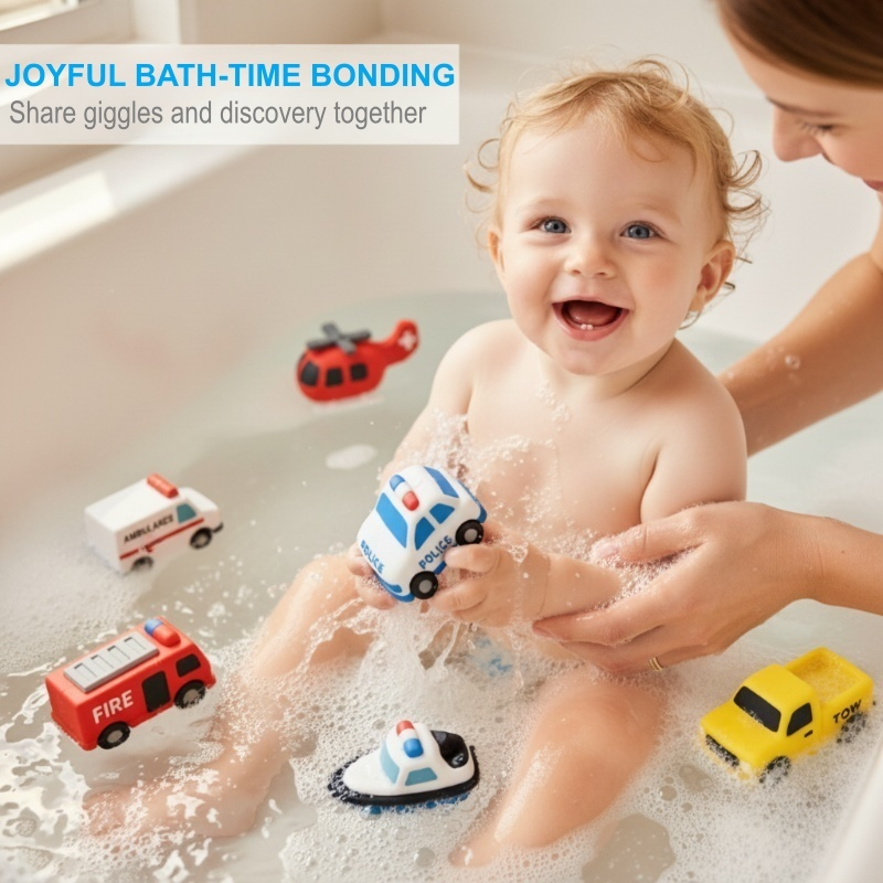 Bath Toys Floating Silicone BPA-Free Set of 6