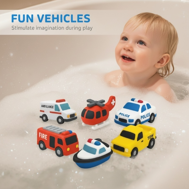 Bath Toys Floating Silicone BPA-Free Set of 6