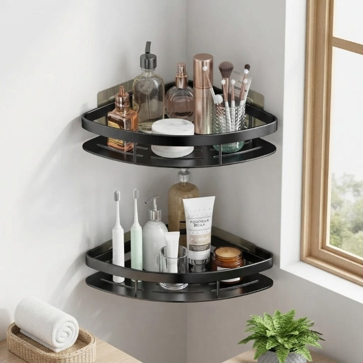 Bathroom Corner Shelf Self-Adhesive No-Drill Corrosion-Resistant Aluminum
