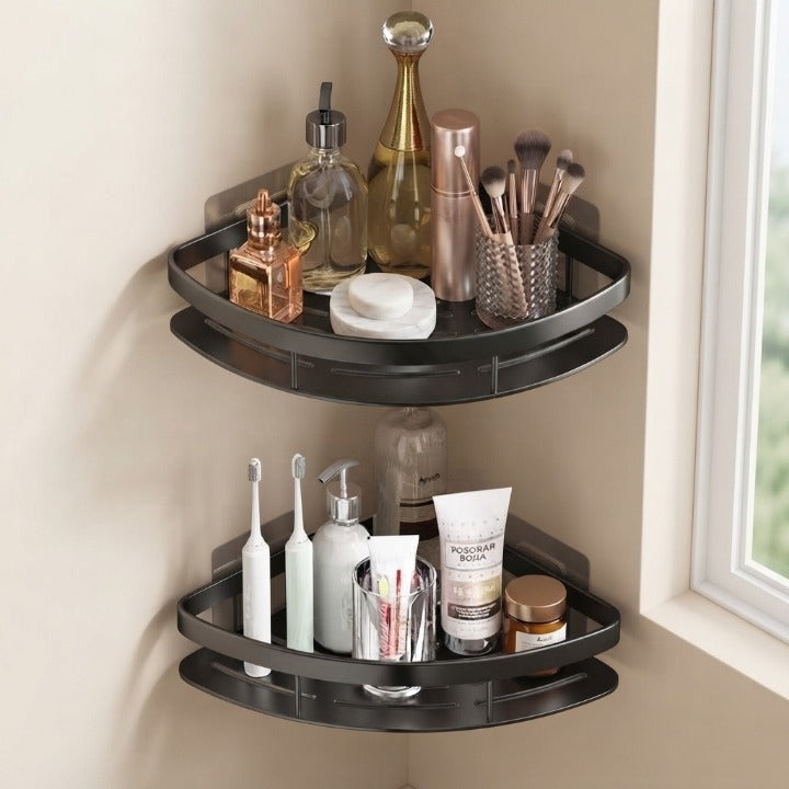 Bathroom Corner Shelf Self-Adhesive No-Drill Corrosion-Resistant Aluminum