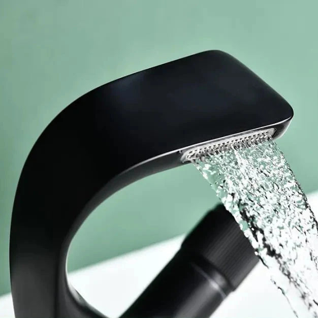 Bathroom Faucet Waterfall Spout Solid Brass Ceramic Cartridge
