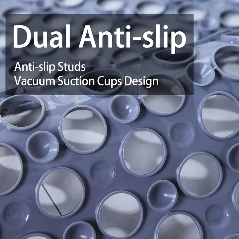 Bathroom Safety Mat Suction Cup Grip & Textured Non-Slip