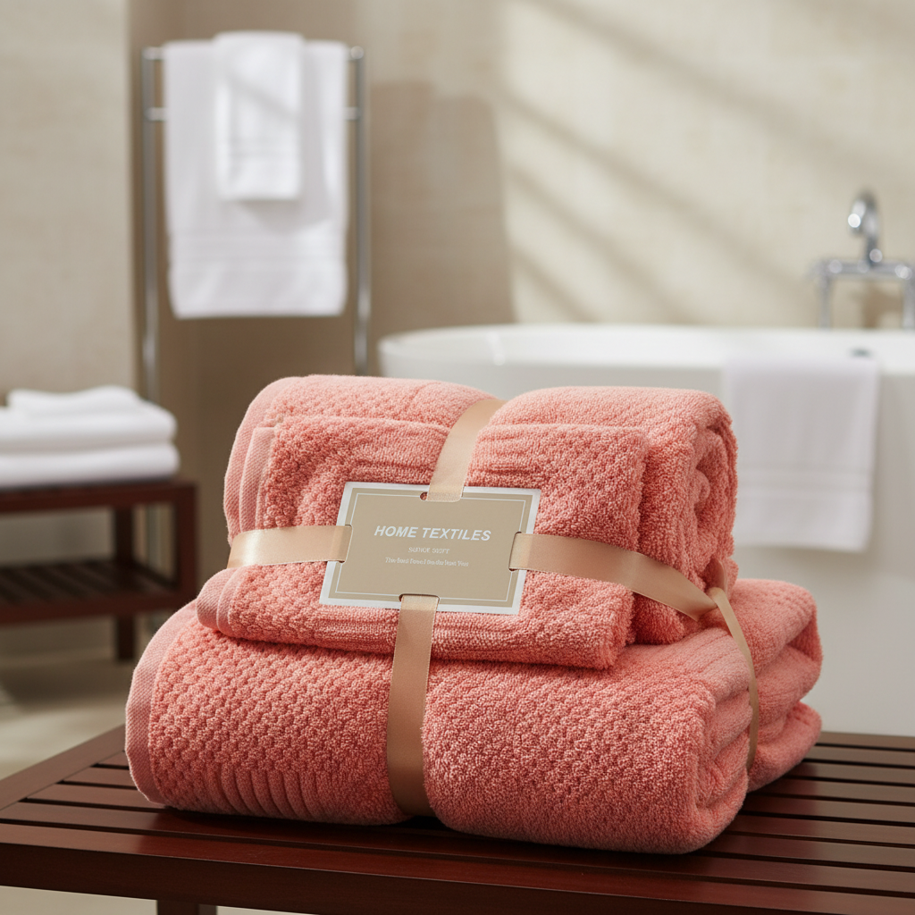 Bathroom Towel Set 2-Piece Coral Fleece High Absorbency