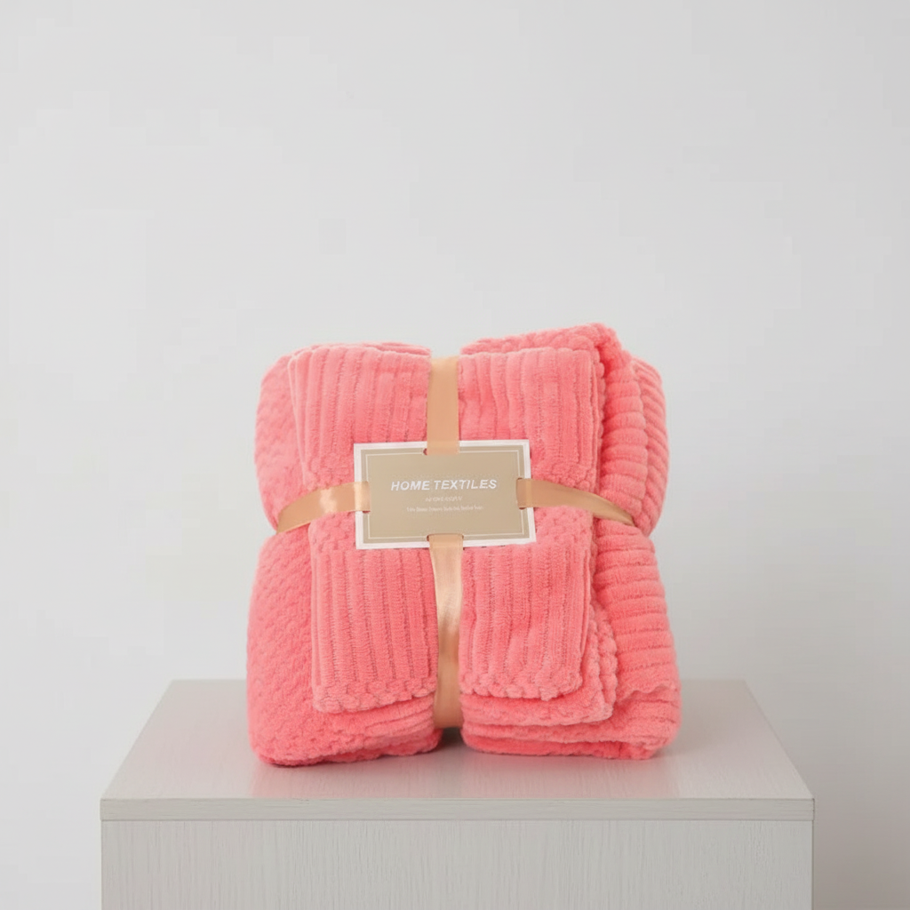 Bathroom Towel Set 2-Piece Coral Fleece High Absorbency