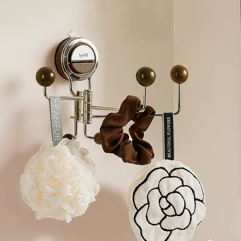 Bathroom Wall Hook Stainless Steel Suction Cup 360° Rotatable