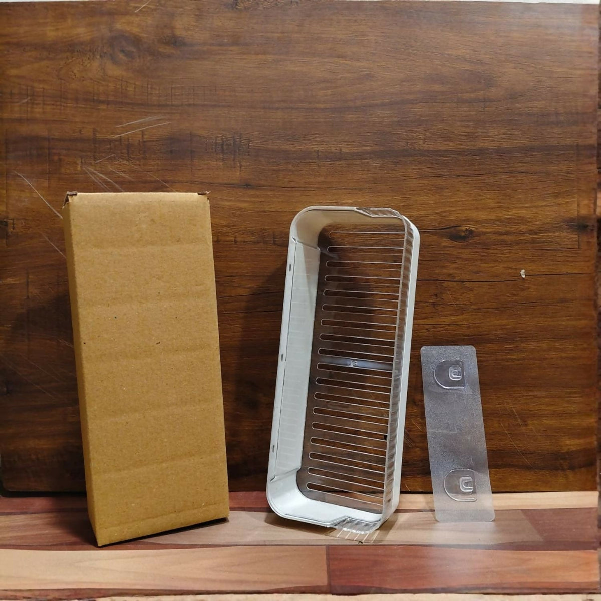 Bathroom Wall Shelf Drill-Free Mounting Drainage Slots Raised Edges