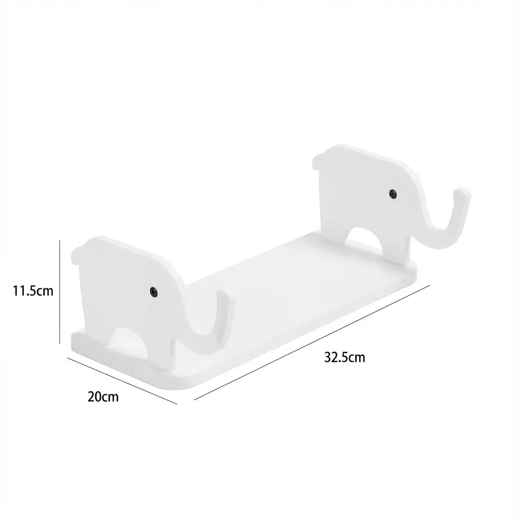 Bathroom Wall Shelf Elephant Design Suction Mount & No-Drill