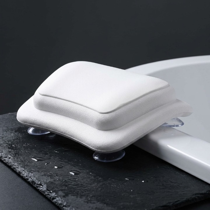 Bathtub Pillow Ergonomic Neck Support & Non-Slip Suction Cups