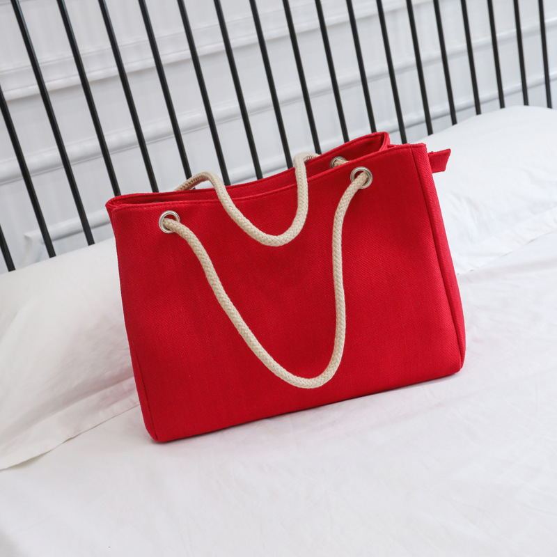 Beach Bag Canvas Spacious Rope Handles