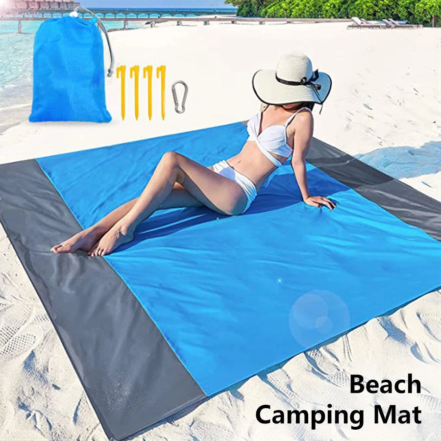 Beach Mat Waterproof & Sand-Free Foldable With Carry Bag