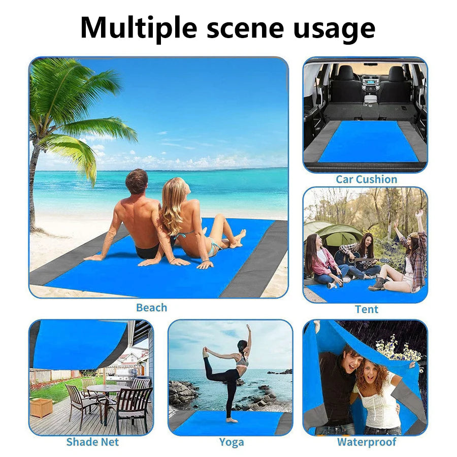 Beach Mat Waterproof & Sand-Free Foldable With Carry Bag