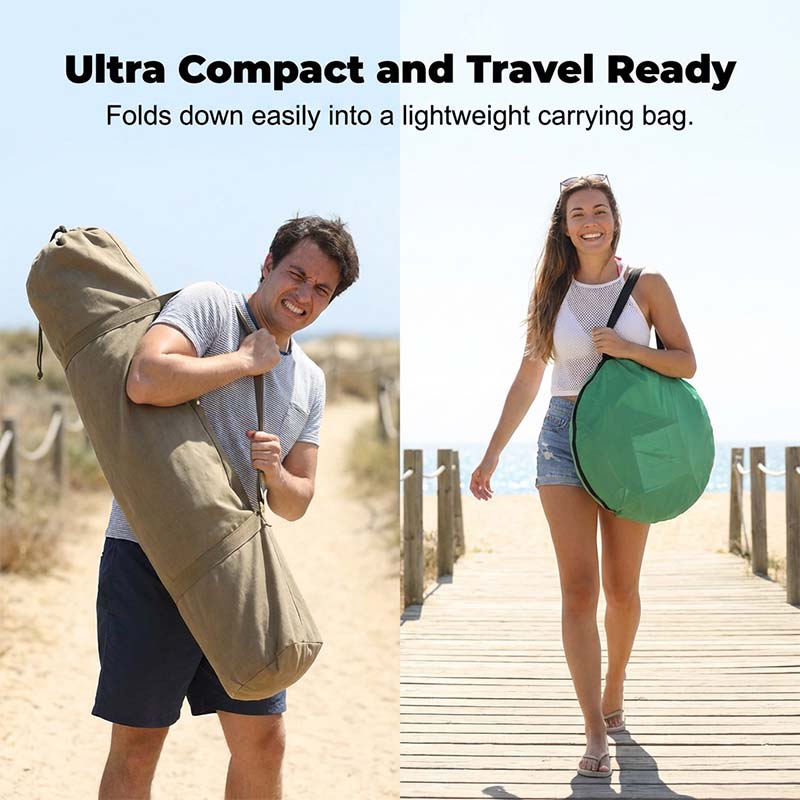 Beach Tent 1-Second Pop-Up Silver-Coated Oxford Fabric