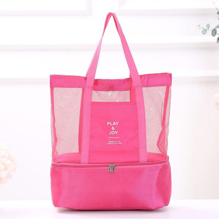 Beach Tote Mesh Top & Insulated Cooler