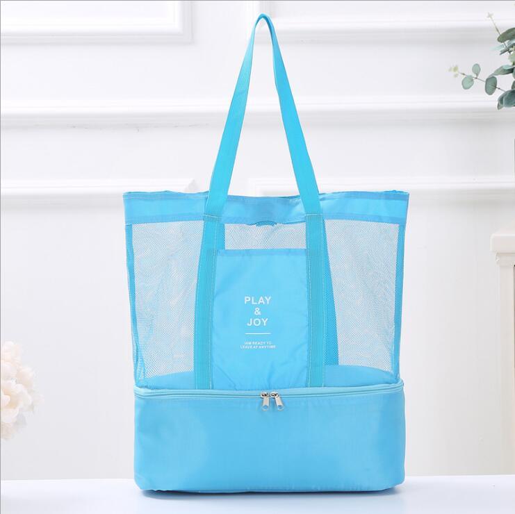 Beach Tote Mesh Top & Insulated Cooler