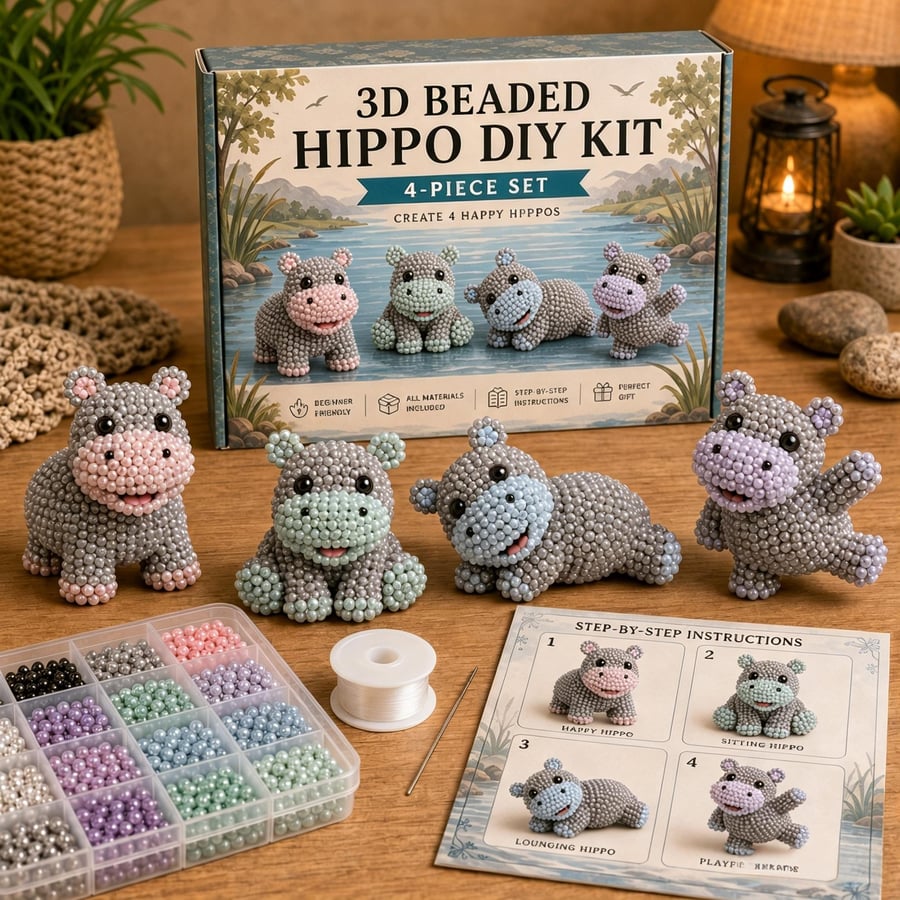 Bead Kit 3D Animal Figures Glass Beads & Thread