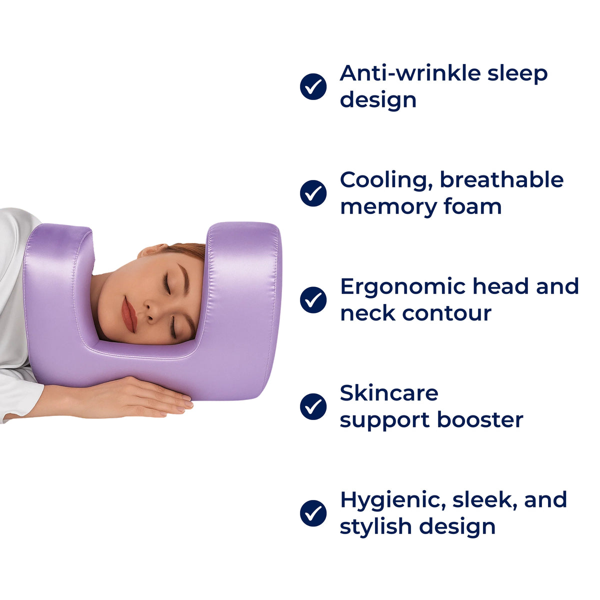 Beauty Pillow U-Shape Cooling Memory Foam & Breathable Cover