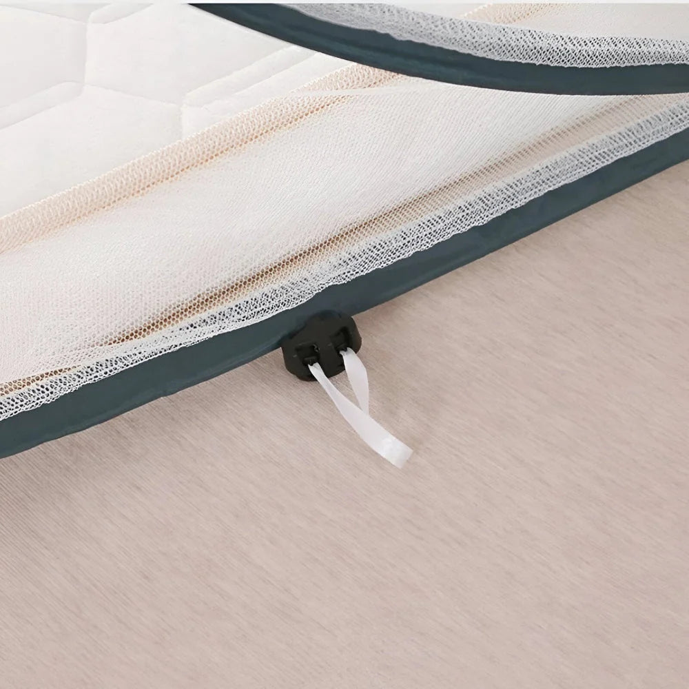Bed Mosquito Net Foldable Round Frame Two-Way Metal Zipper
