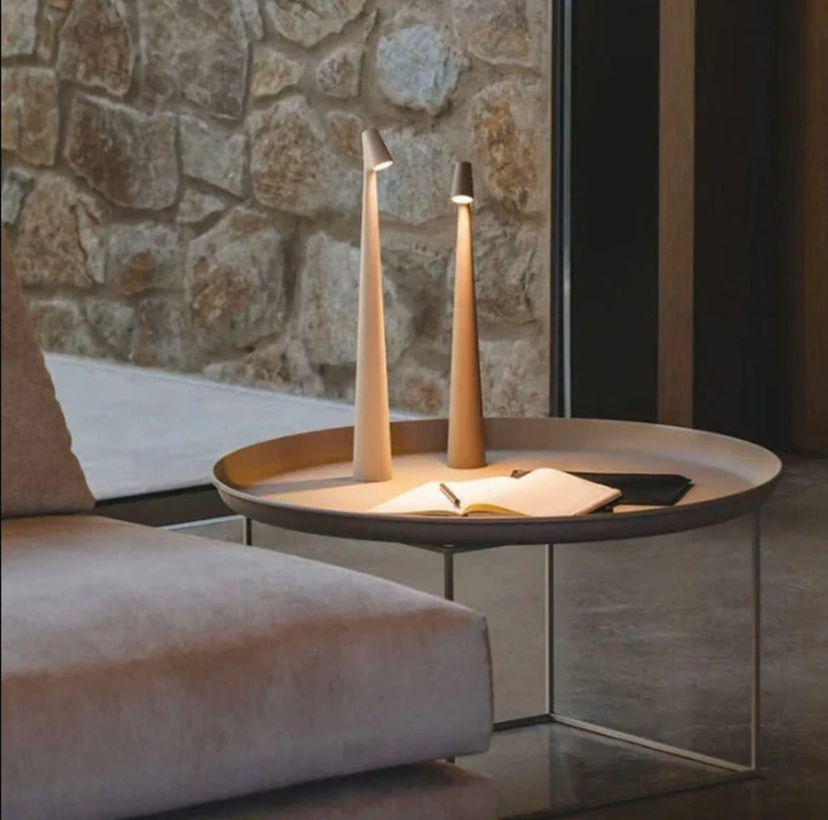 Bedside Lamp Touch-Dimmable USB Rechargeable