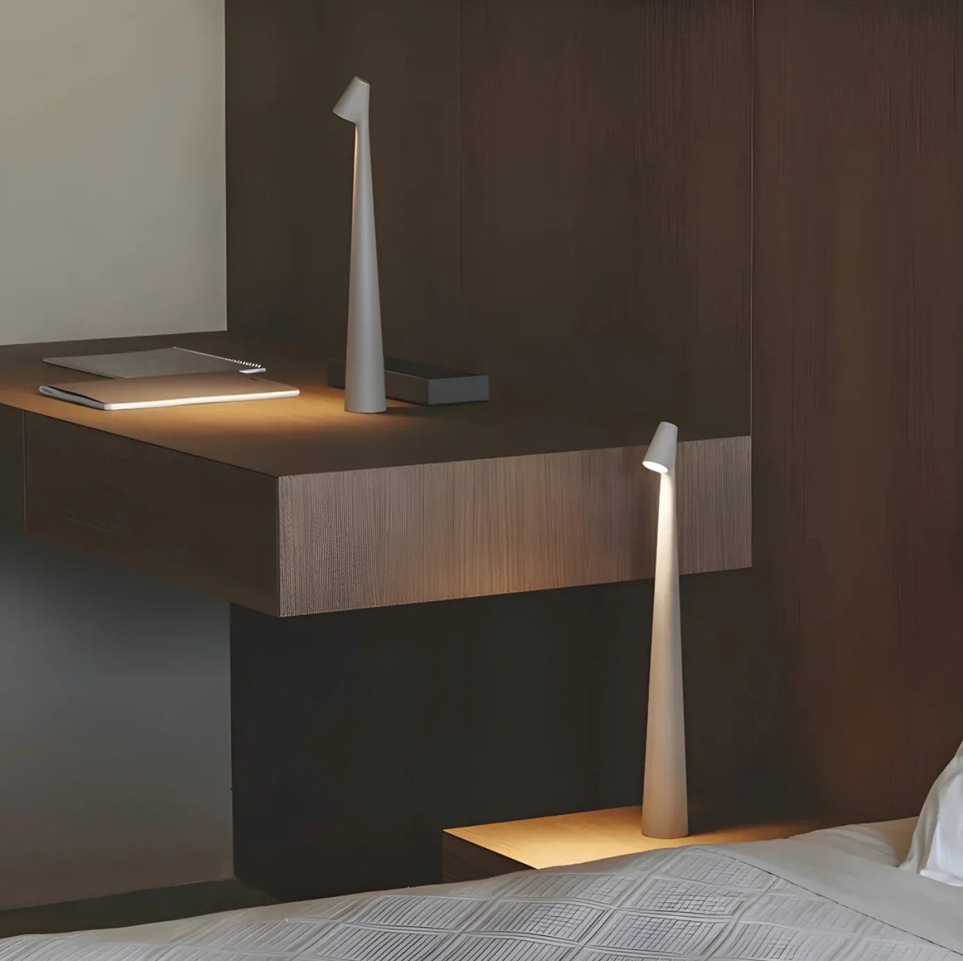 Bedside Lamp Touch-Dimmable USB Rechargeable