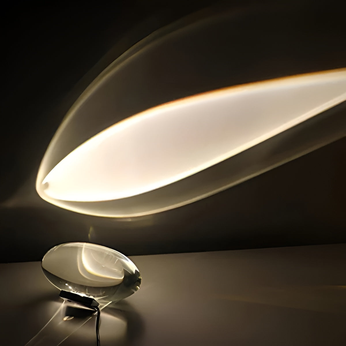 Bedside Lamp Warm Ambient Light Clear Glass