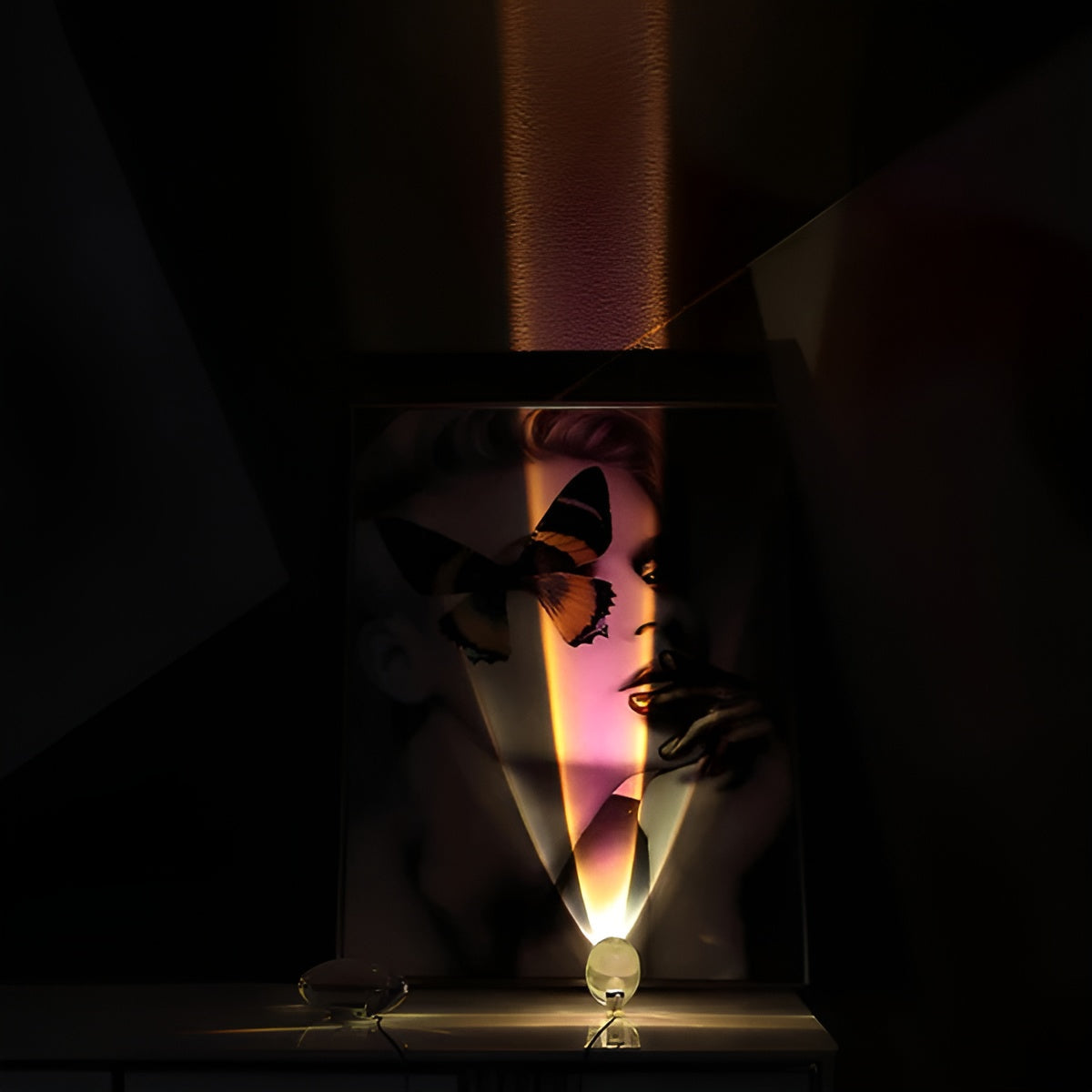 Bedside Lamp Warm Ambient Light Clear Glass