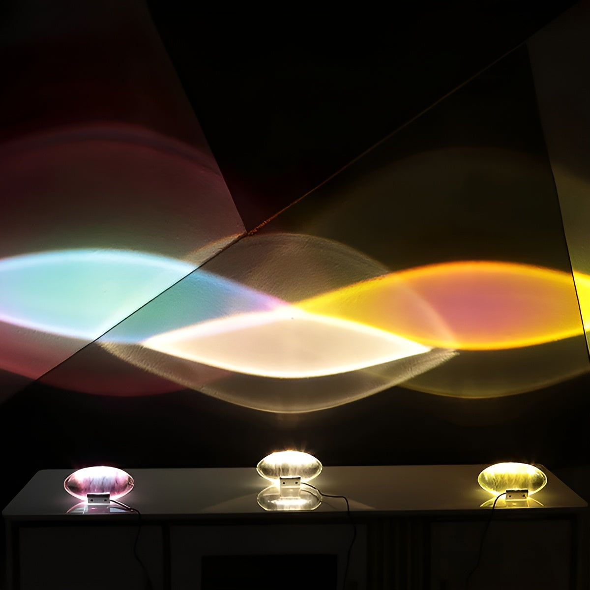 Bedside Lamp Warm Ambient Light Clear Glass