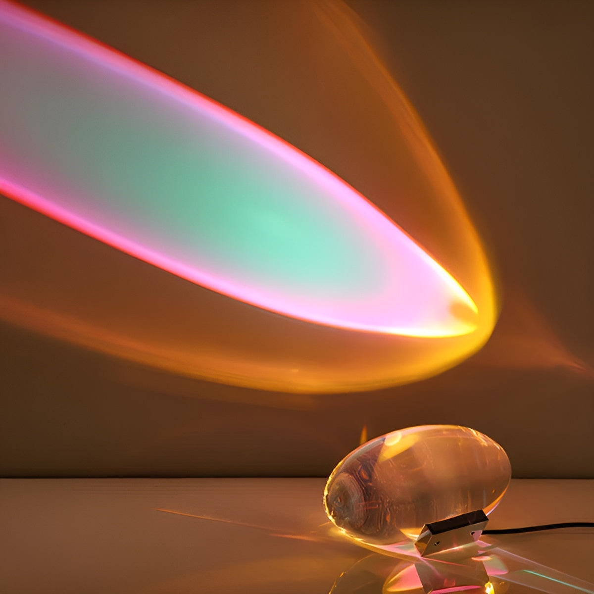 Bedside Lamp Warm Ambient Light Clear Glass