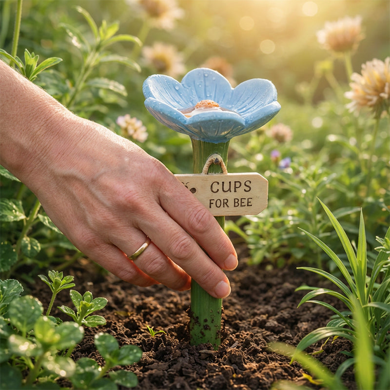 Bee & Butterfly Waterer Shallow Resin Bowl Stake