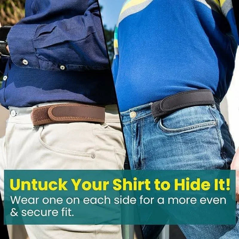 Belt Buckle-Free Elastic Fit Invisible Velcro Closure