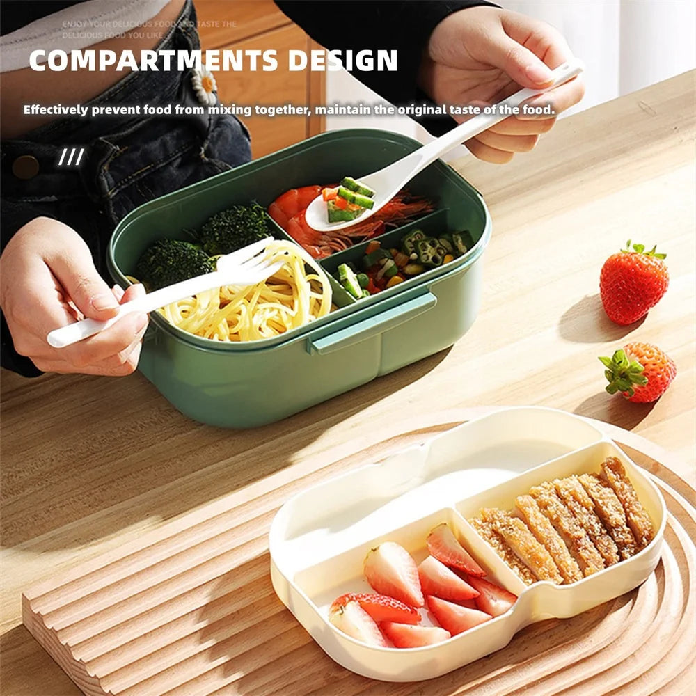 Bento Lunch Box Two-Tier Leak-Proof With Utensils