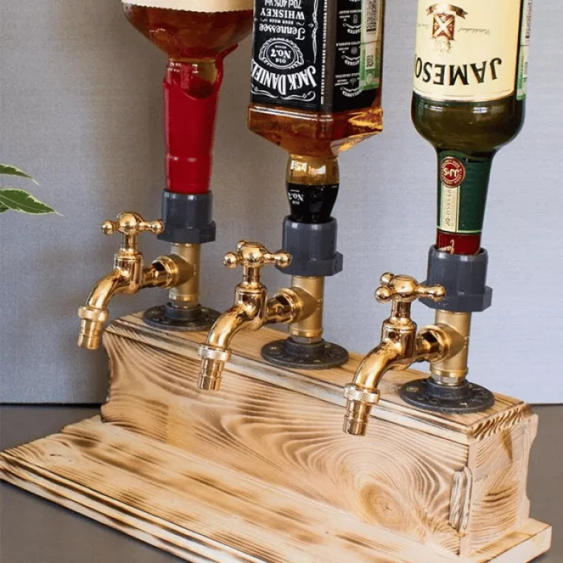 Beverage Dispenser Wooden Casing & Metal Tap 1.32 Gallon