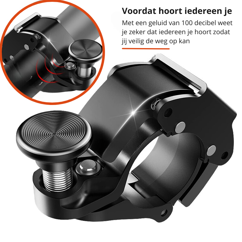 Bicycle Bell 100 dB Lightweight Aluminum & Tool-Free Mount
