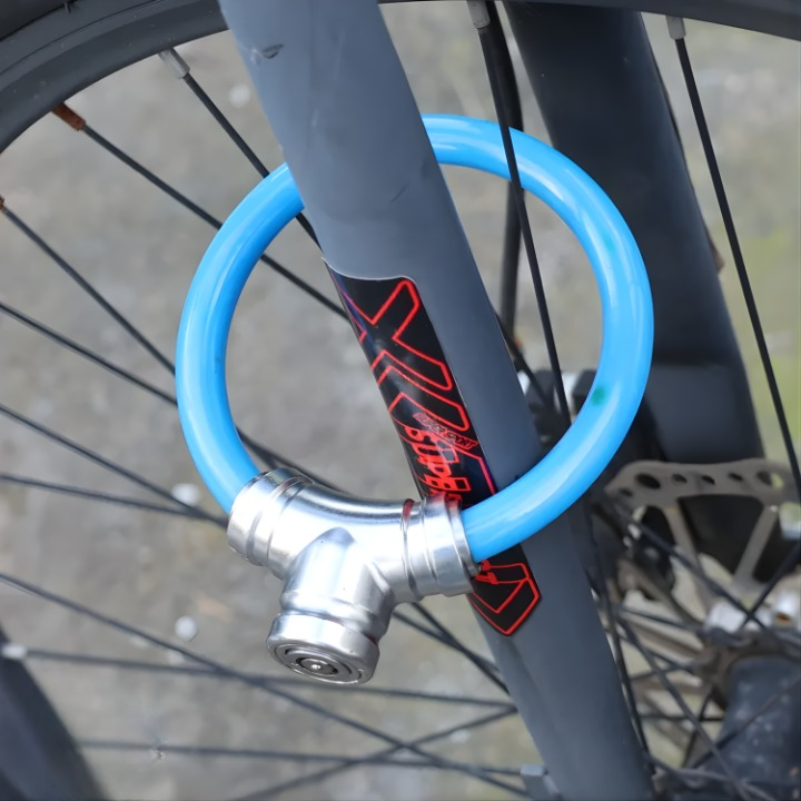 Bicycle Cable Lock Steel Coated Key Operated Compact