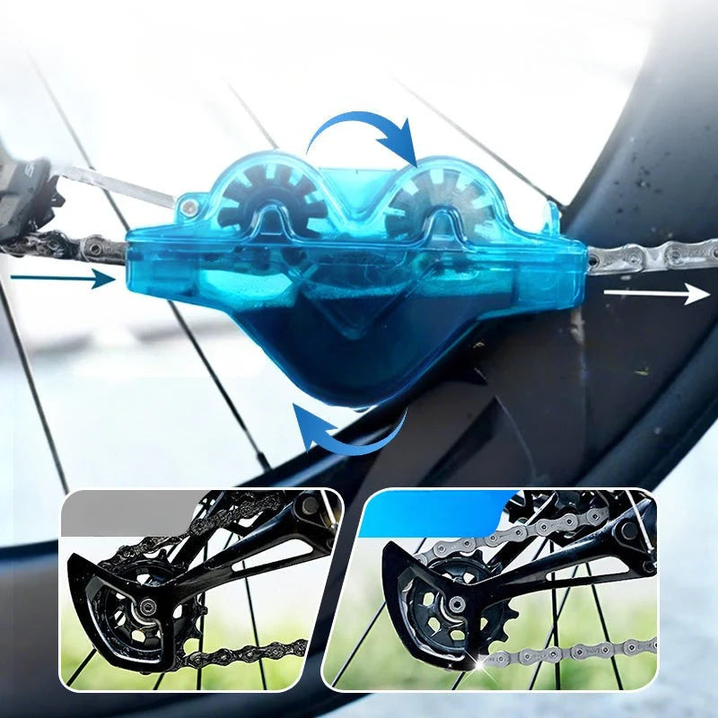 Bicycle Chain Cleaner Transparent Blue Set of 2