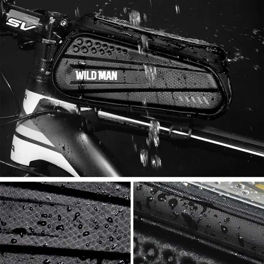 Bicycle Frame Bag Touchscreen Window Hard-Shell Stable Mounting