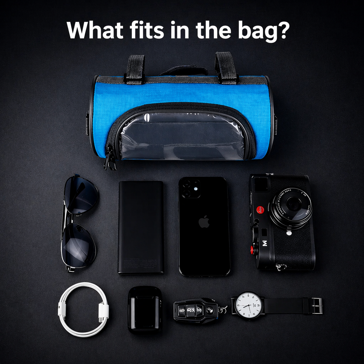 Bicycle Handlebar Bag Touchscreen Phone Window Water-Resistant Nylon