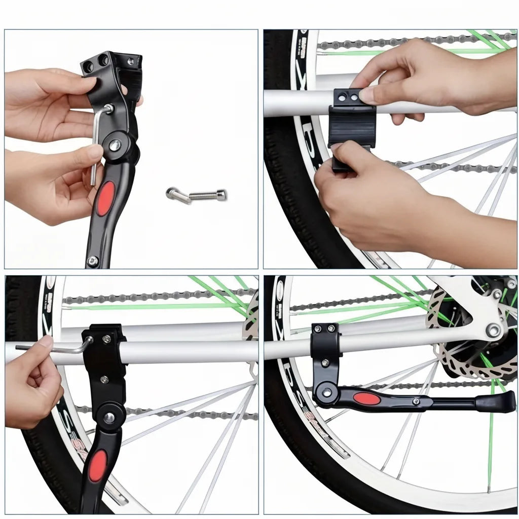 Bicycle Kickstand Height Adjustable Aluminum Fits Most Frames