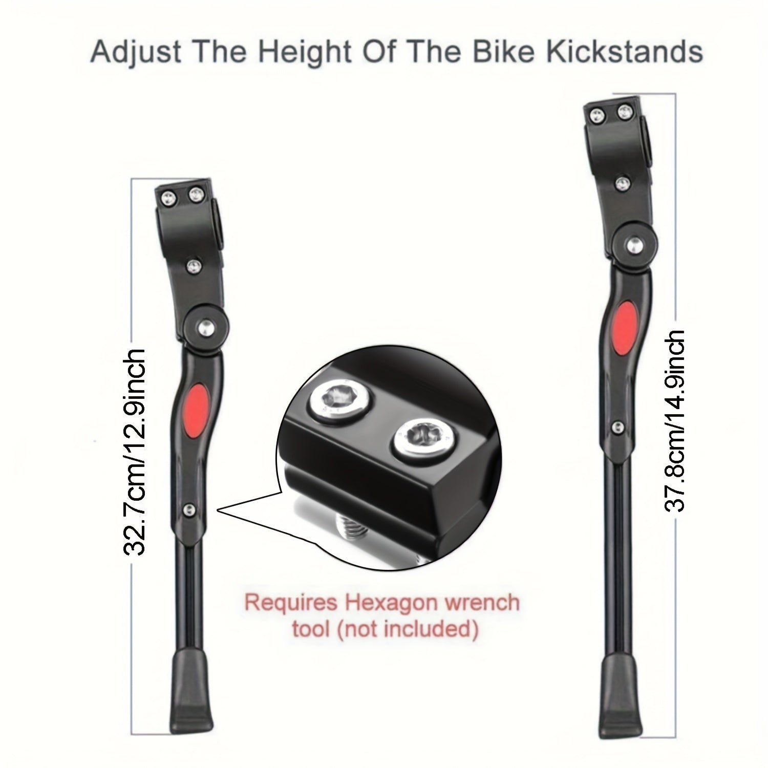 Bicycle Kickstand Height-Adjustable Aluminum-Plastic Foldable