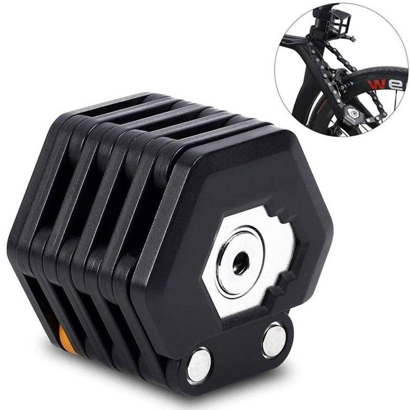 Bicycle Lock Foldable 33.5 In Zinc Alloy Frame Mount