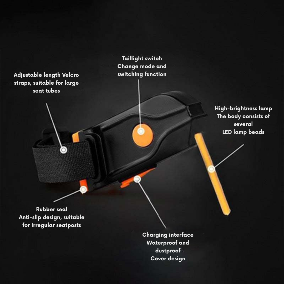 Bicycle Rear Light USB Rechargeable 40 Lumens