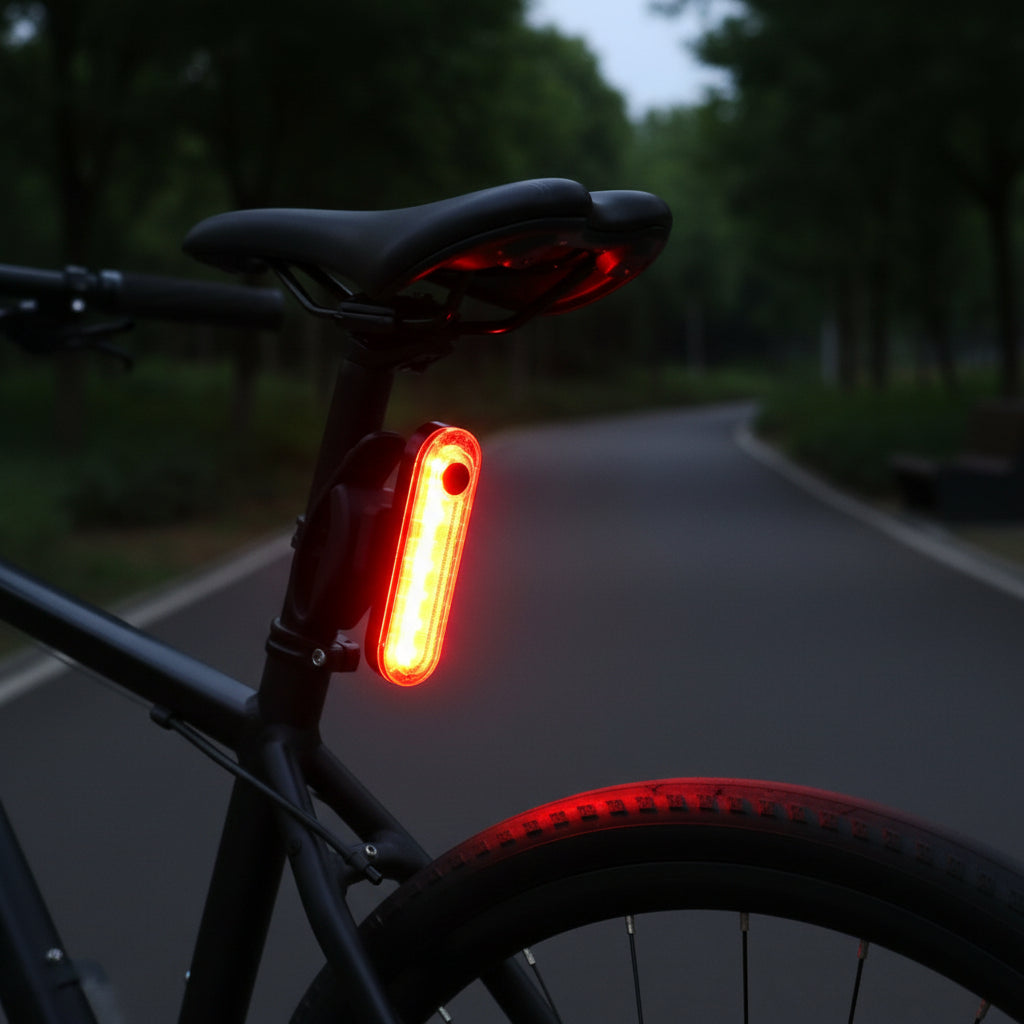 Bicycle Rear Light USB Rechargeable IPX4 Tool-Free Silicone Mount