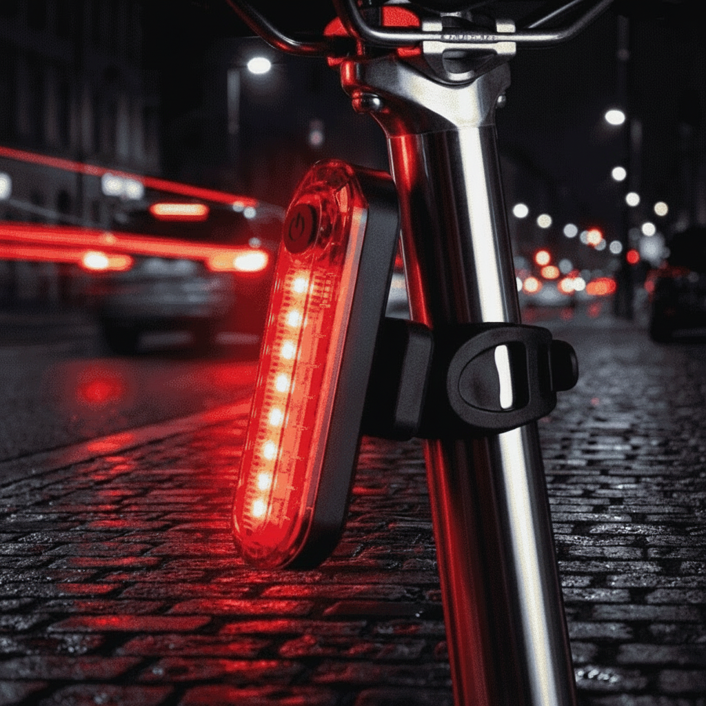 Bicycle Rear Light USB Rechargeable IPX4 Tool-Free Silicone Mount